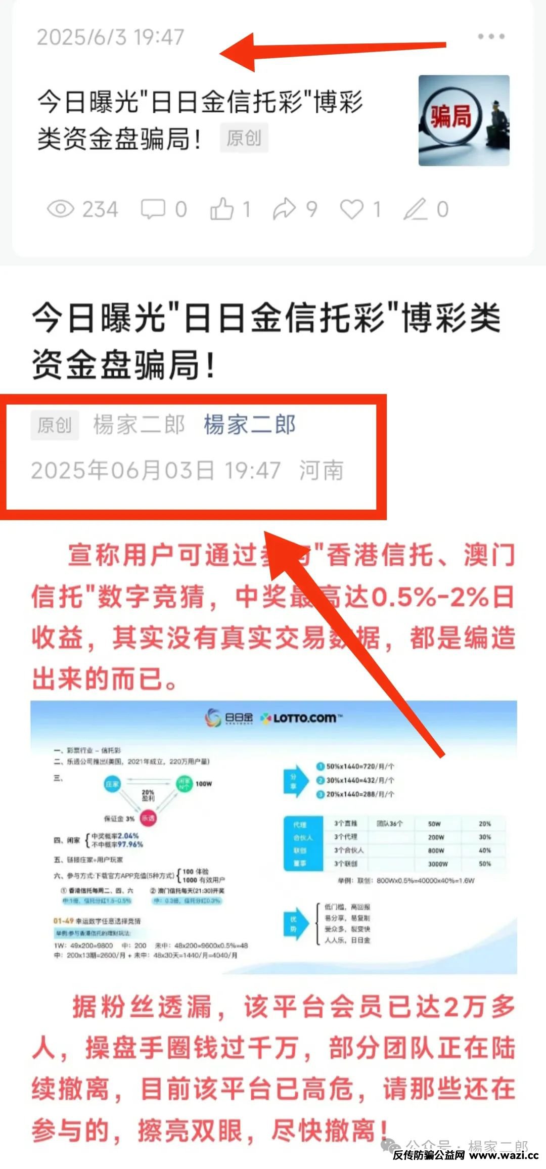 曝光:“日日金”彩票类资金盘已停止提现，崩盘在即！