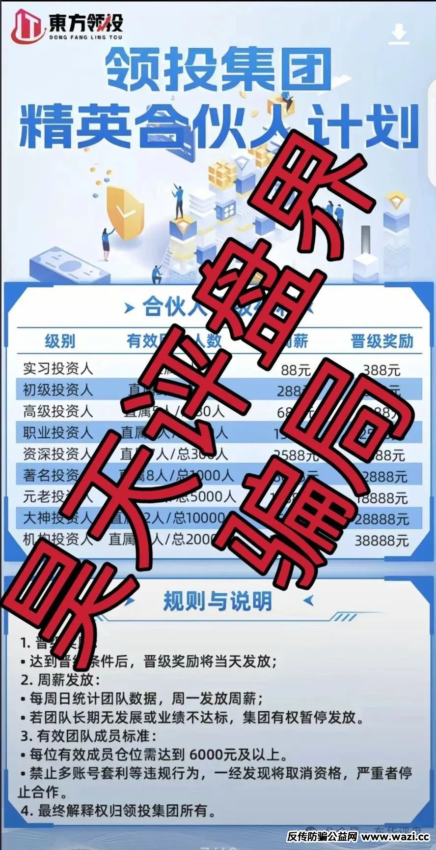 【东方领投(领投集团)】冒充正规公司资金盘骗局,即将崩盘跑路!