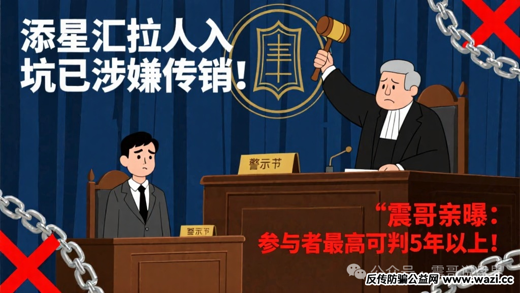 【添星汇】拉人入坑已涉嫌传销!震哥亲曝:参与者最高可判5年以上!