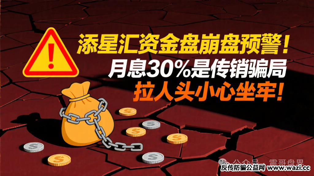 【添星汇】资金盘崩盘预警！月息30%是传销骗局，拉人头小心坐牢！