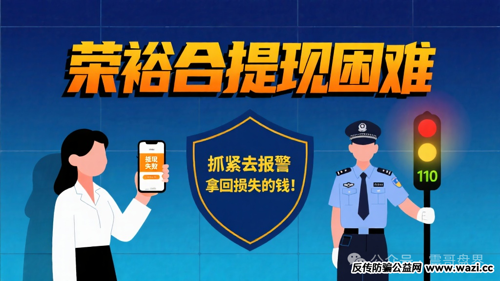 【荣裕合】提现困难,抓紧去报警,拿回损失的钱!