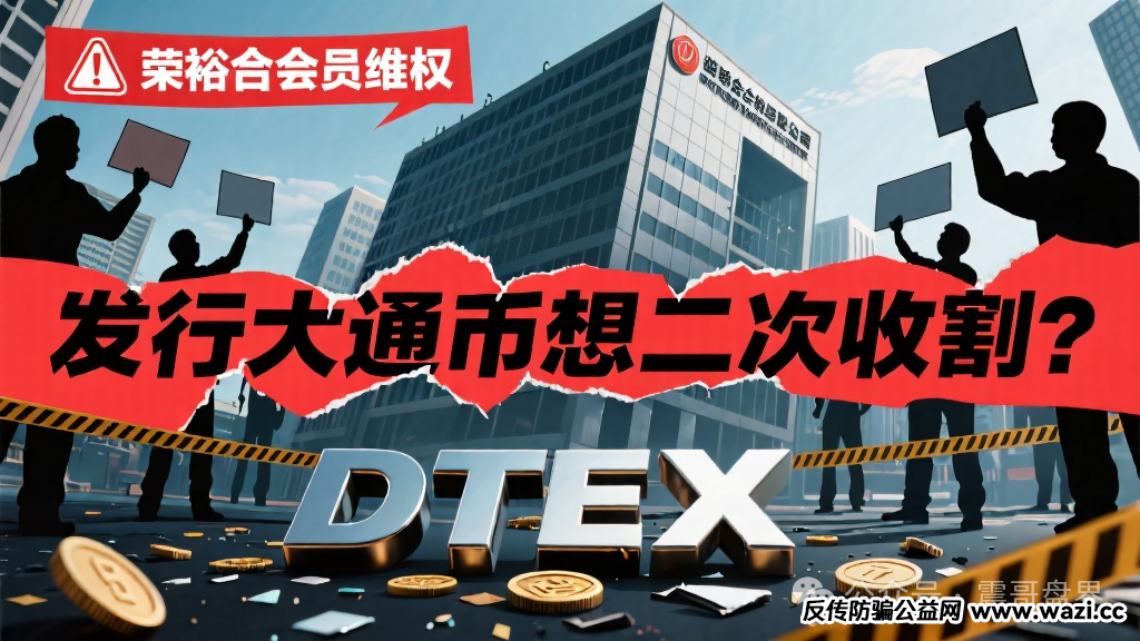 荣裕合已经有会员去公司维权,发行“大通币DTEX”想二次收割