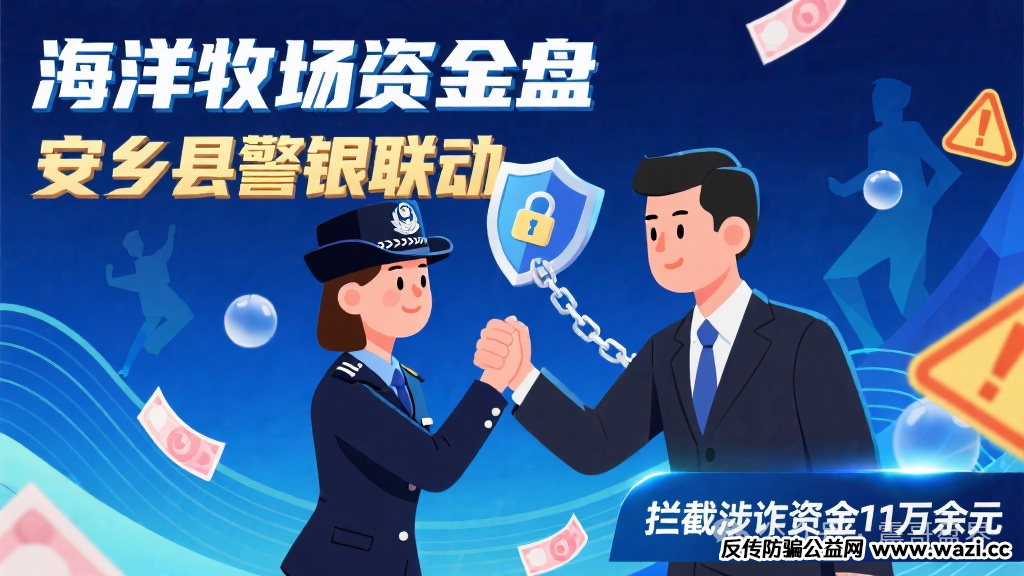 【海洋牧场】资金盘，安乡县警银联动，成功拦截涉诈资金11万余元！